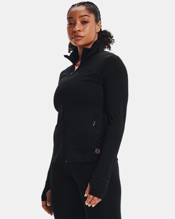 Women's UA RUSH™ Full Zip, Black, pdpMainDesktop image number 0